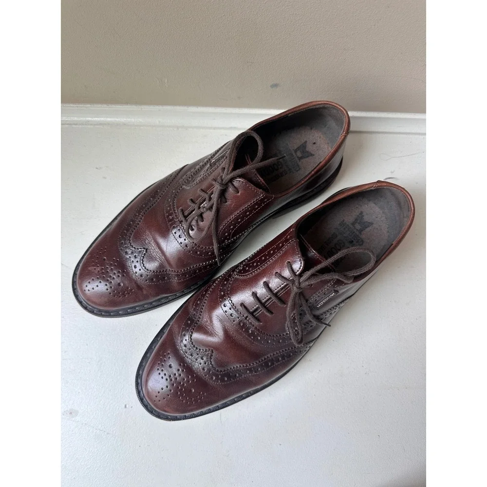 Mephisto Oxford Mens 10 Wingtip Brogue Brown Leather Goodyear Welted Portugal